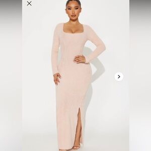 Elegant Cream Long Sleeve Dress